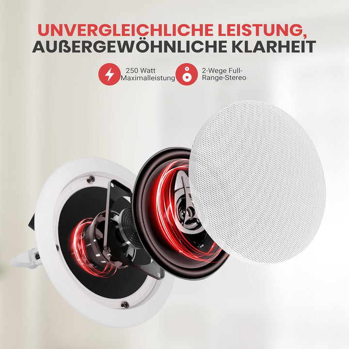 PYLE AUDIO INC PDIC81RD 8 Zoll 2-Wege-Flush Mount Unterputzkabel Einbau-Lautsprecher zur Montage an