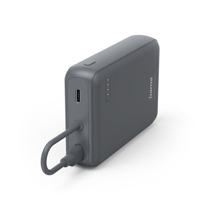 Hama Power Pack 10000mAh, mit festem USB C Kabel (externer Akku mit 2X USB C, zum mobilen Laden von