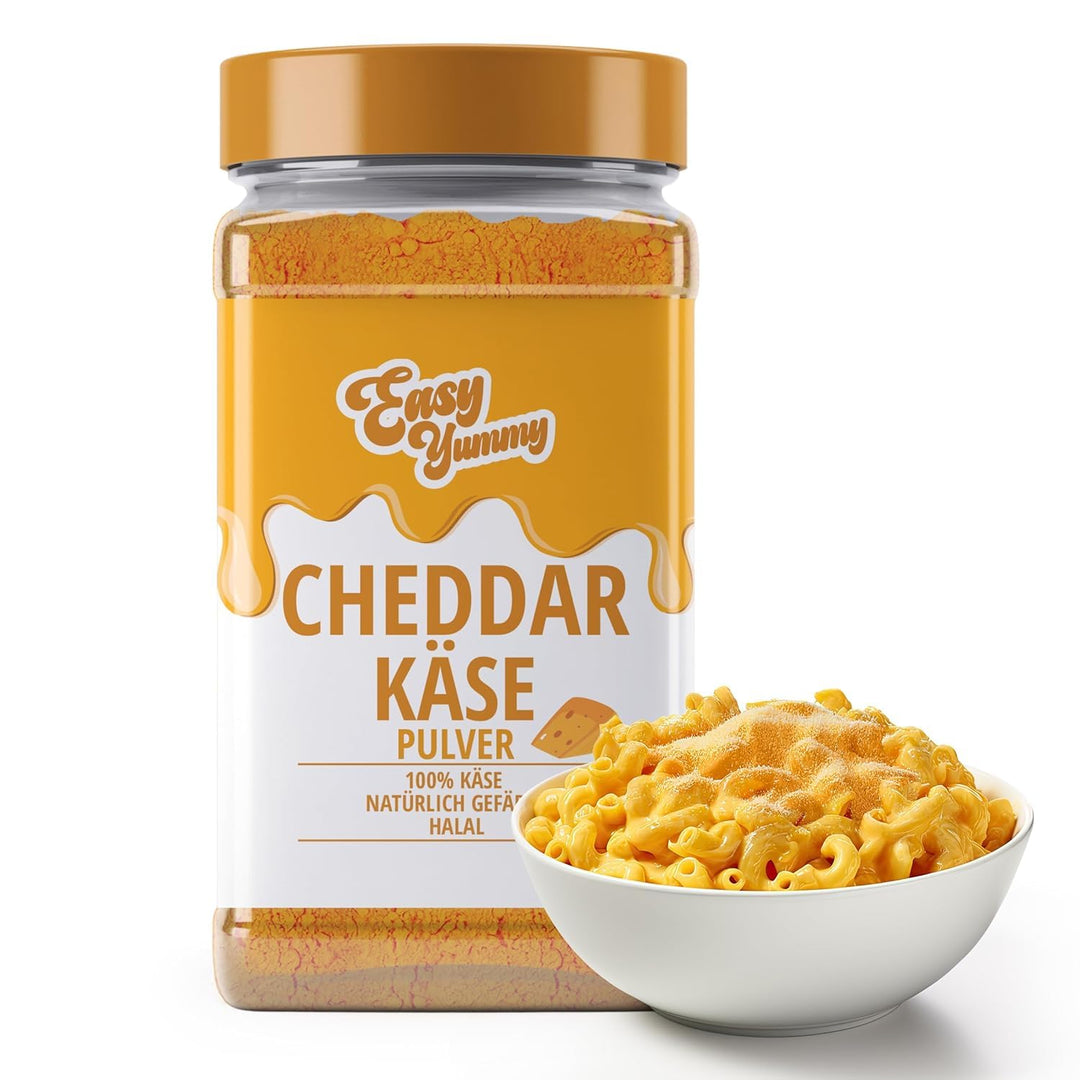 EASY YUMMY Cheddar-Käse Popcorn-Gewürz 300 g – 100% Cheddar-Käse-Pulver zum Verfeinern von Popcorn &amp;
