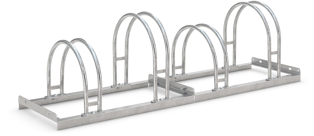 Bogenparker 5054 | Fahrradständer für 4 Fahrräder | einseitig | Freiaufstellung | Abwechselnde Hoch-