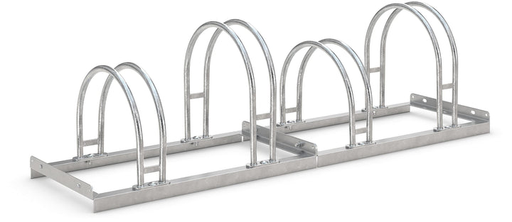 Bogenparker 5054 | Fahrradständer für 4 Fahrräder | einseitig | Freiaufstellung | Abwechselnde Hoch-