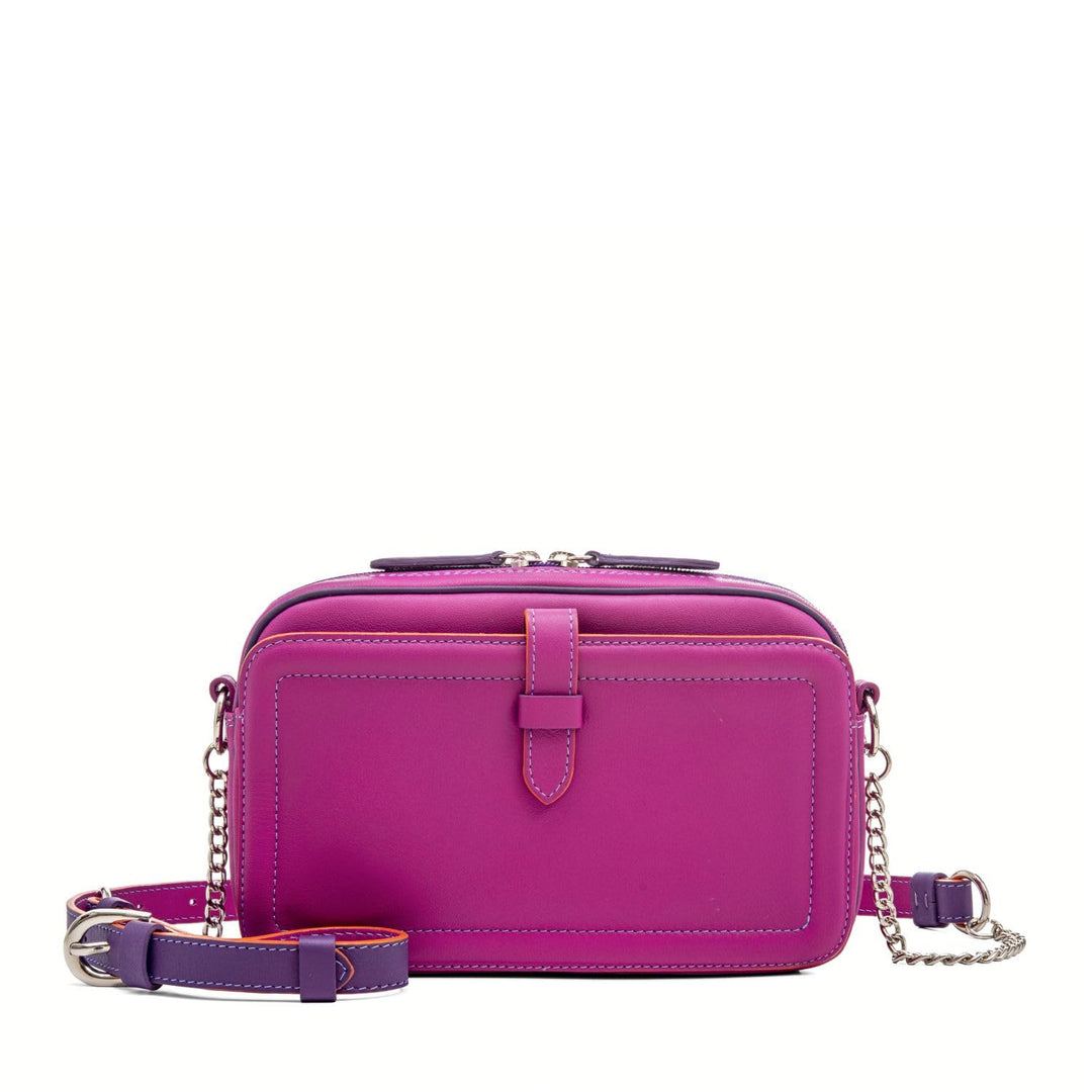 mywalit Unisex Kleine Lederschultertasche Tasche Sangria Multi, Sangria Multi