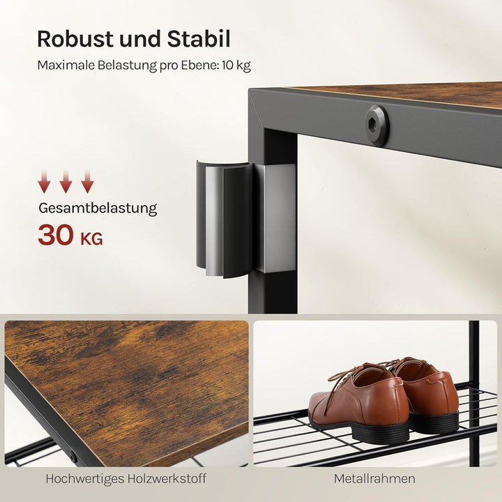 WOLTU Schuhbank Schuhregal mit Sitzfläche Badregal Schuhablage Schuhkommode Schuhständer Organizier