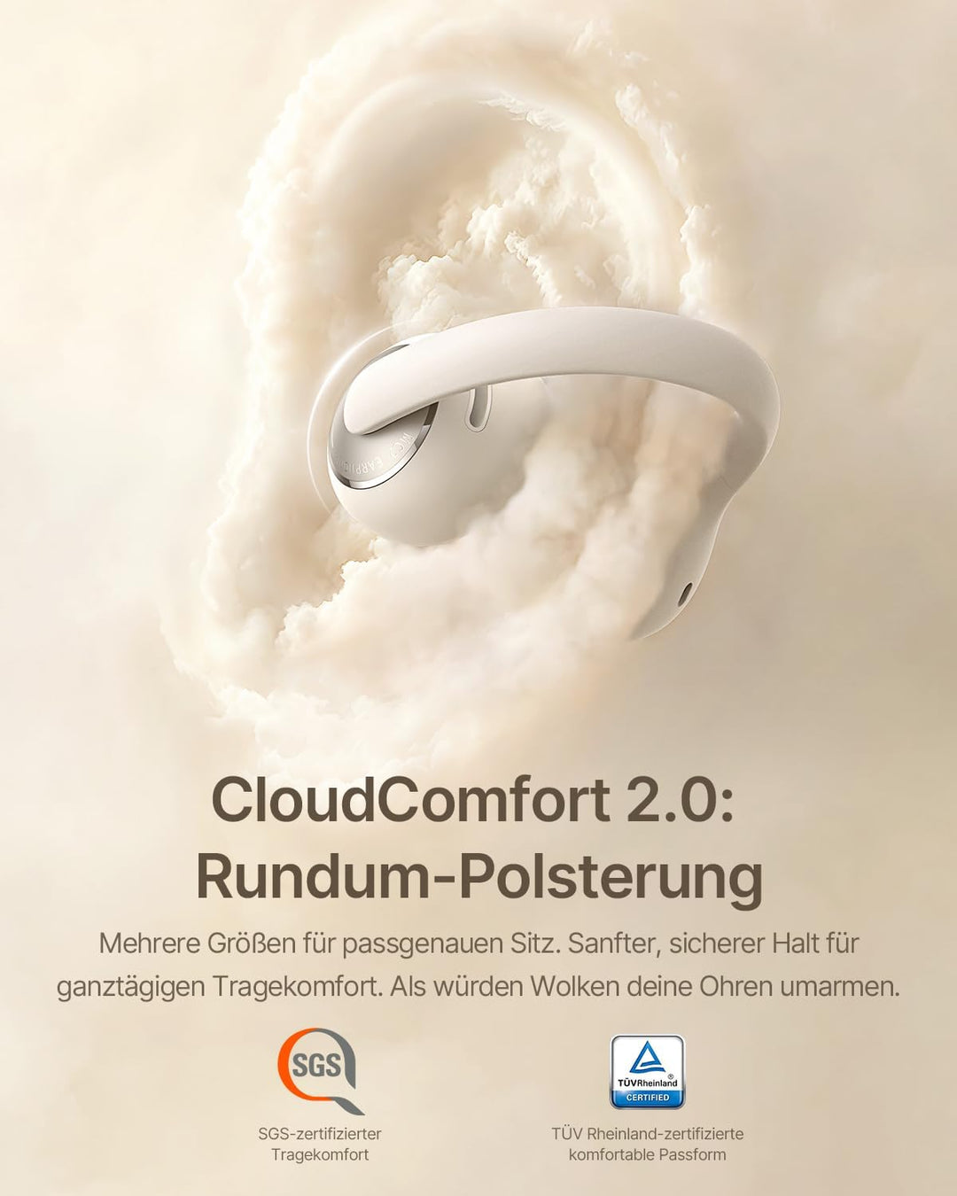 Baseus Bowie MC2 Open Ear Kopfhörer, Clip-On Earbuds | CloudComfort 2.0, Hi-Res Audio, LDAC, SuperBa