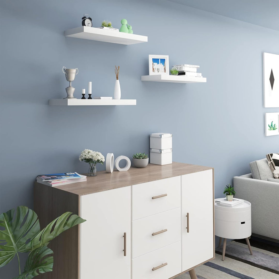 WOLTU Wandregal Volato Set von 3 Regalen Wandboard freischwebend Schweberegal CD DVD Regal Bücherreg