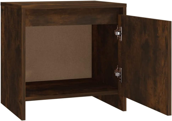 WIFESE Nachttisch Räuchereiche 45x34x44,5 cm Holzwerkstoff Nachtkästchen Nachtkommode Beistelltisch