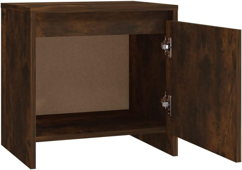 FIRBNUS Bedside Table Nachtkonsole Beistelltisch mit Stauraum Night Stand Nachttisch Räuchereiche 45
