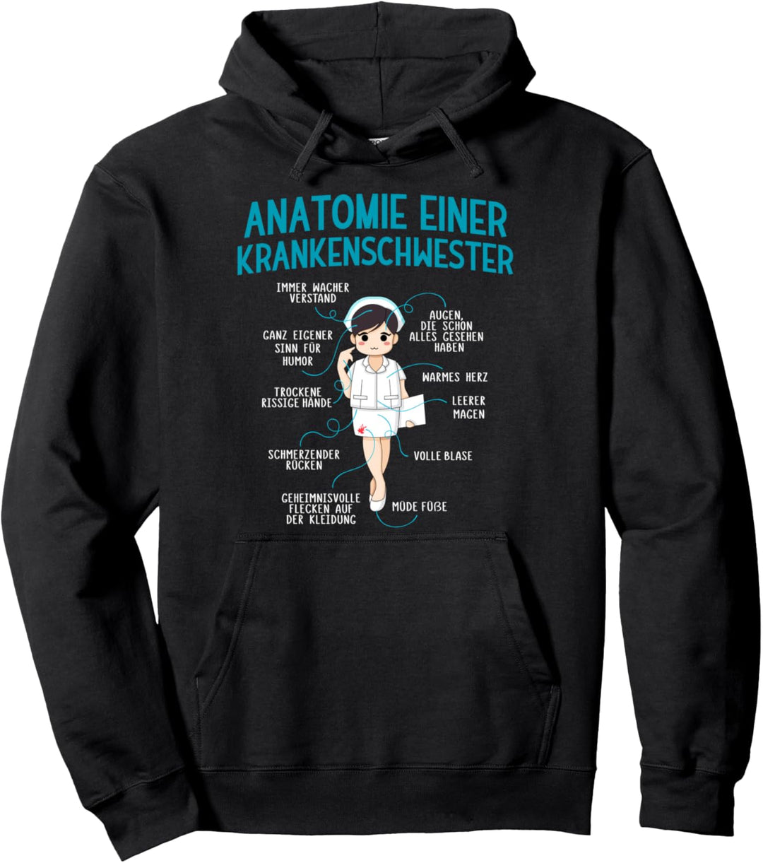 Krankenschwester Arzthelferin Sprüche Pflegekraft Anatomie Pullover Hoodie