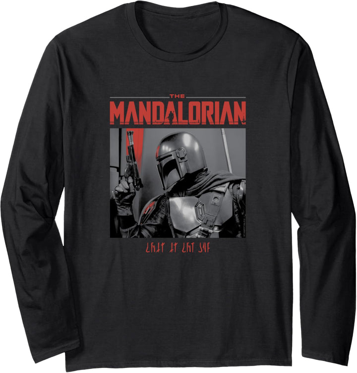 Star Wars: The Mandalorian Mando Profile Logo Code Red Langarmshirt
