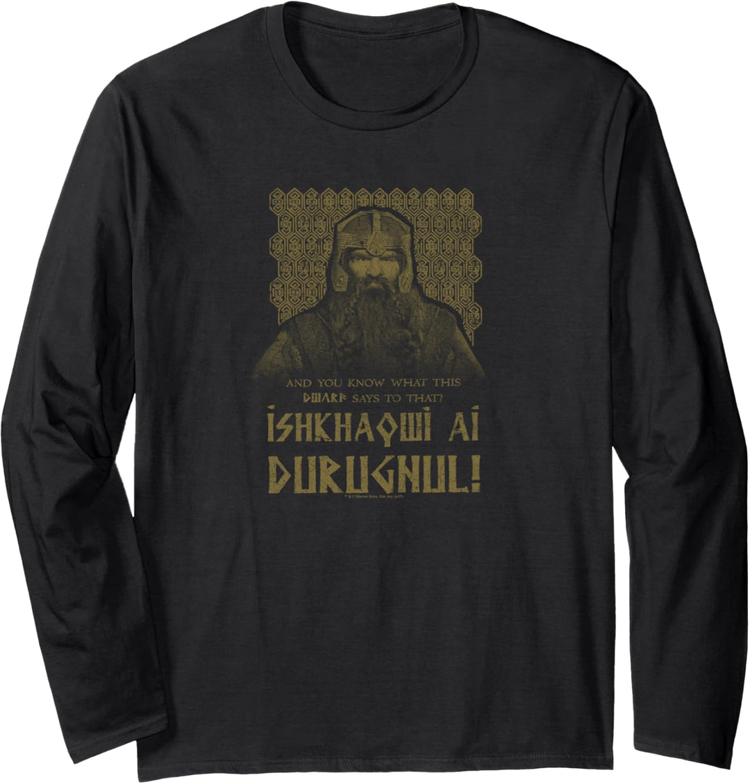 Lord of the Rings Gimli Ishkhaqwi Durugnul Langarmshirt