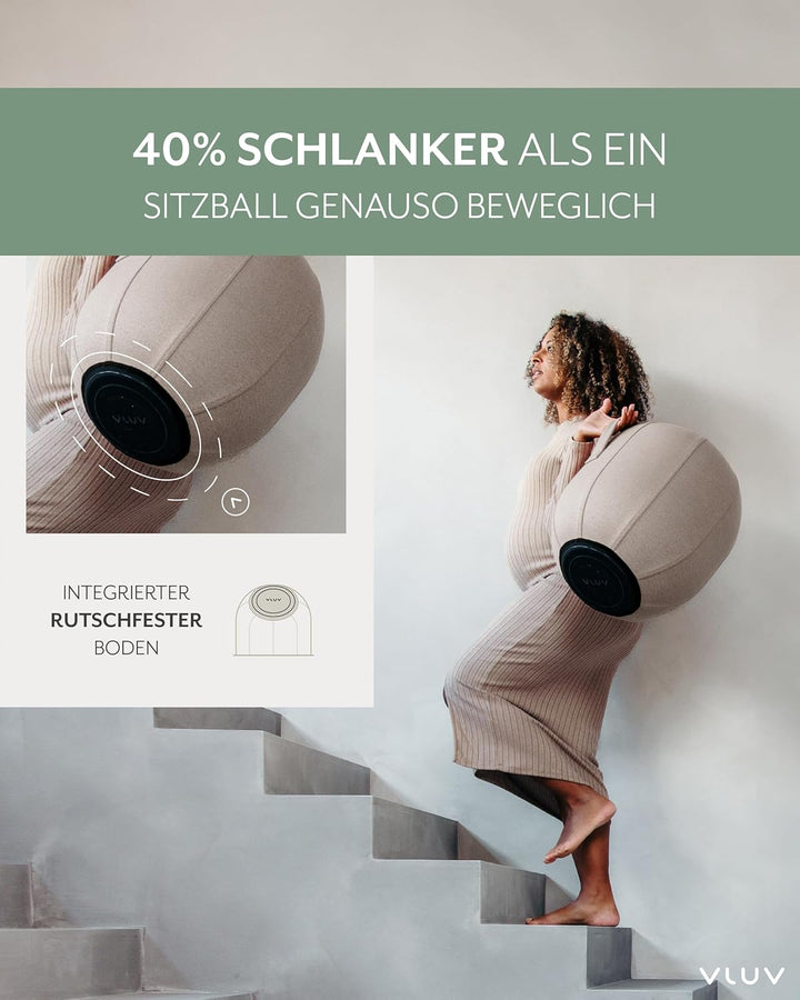 VLUV KAPSUL SOVA Balance-KAPSEL, luftgefüllter Sitzhocker, ergonomisches Sitzen, platzsparend & flex