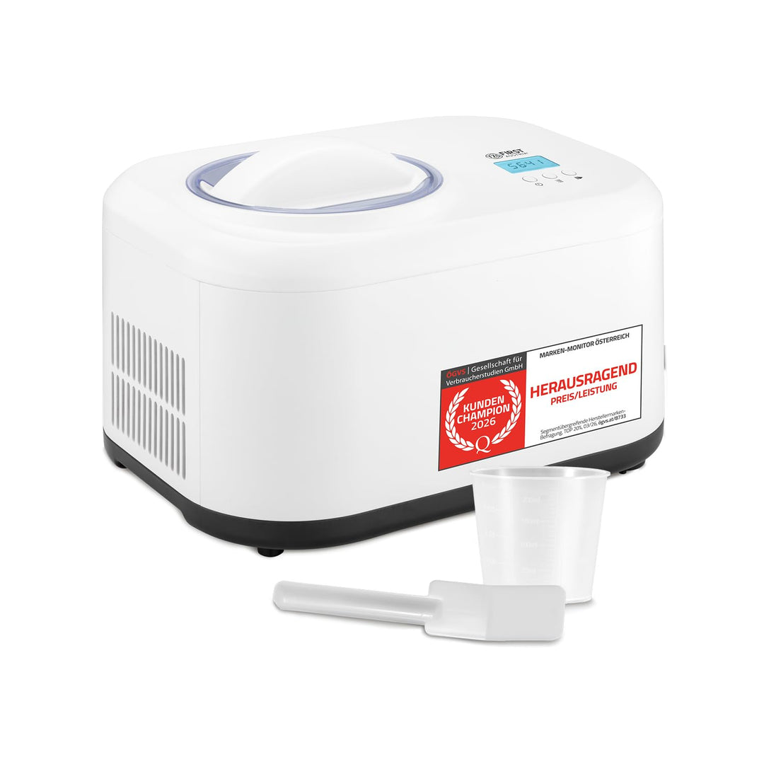 TZS First Austria Eismaschine &amp; Joghurtbereiter | Ice Cream Maker selbstkühlend mit Kompressor und e