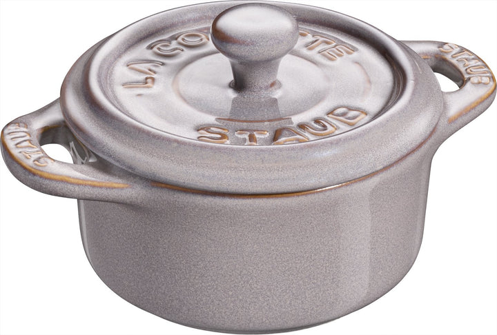 Mini Cocotte, rund Antikgrau 10 cm