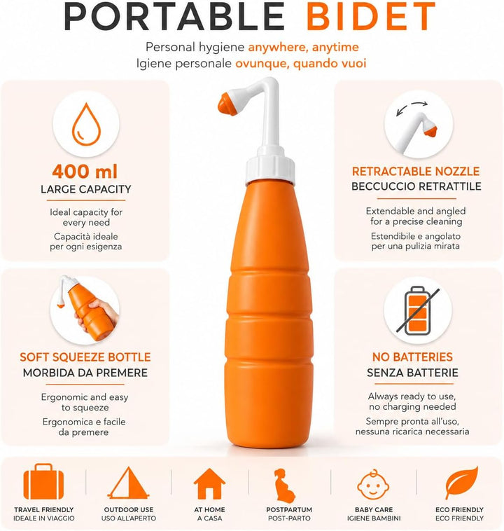 Hello Bidet Flasche für Intimpflege - Intimreinigung für Zuhause oder Unterwegs