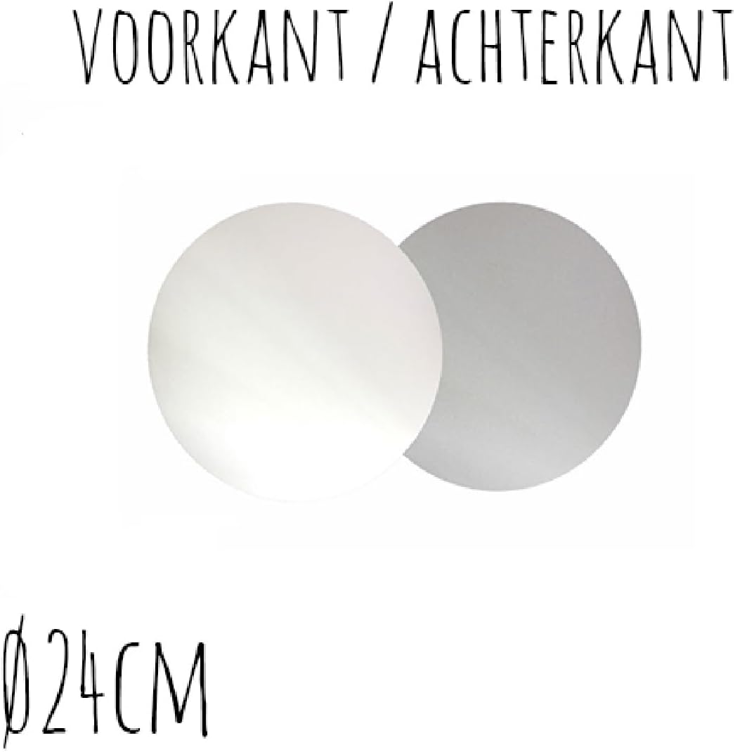 BrandNewCake® Tortenunterlage Weiss/Silber - Rund Ø 24cm - Kuchenkarton - 100 Stück