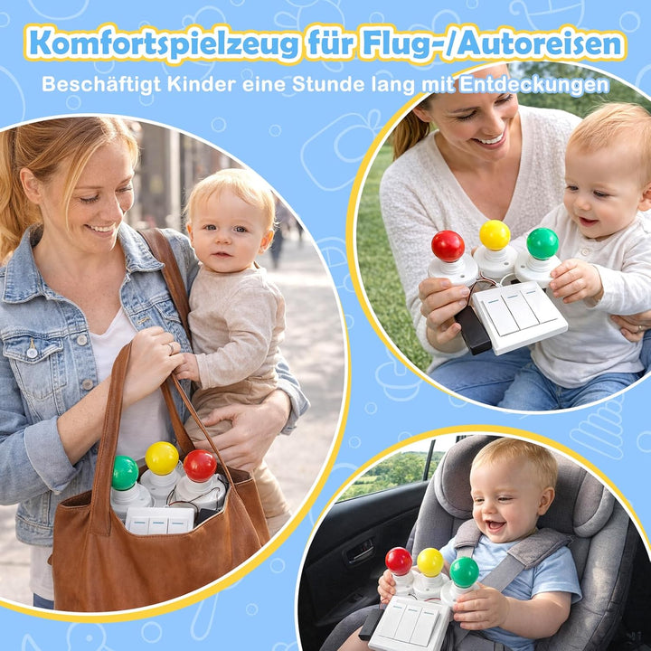 perfk Busy Board DIY Zubehör Schaltersteuerung Glühbirnen Lampen Indoor Play Game Busy Board Schalte