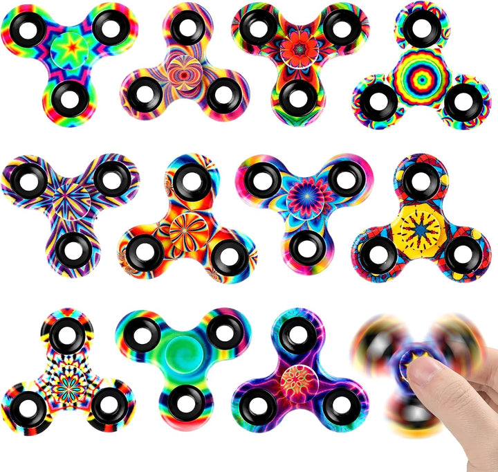 SCIONE 12er Pack Fidget Spinner, Mitgebsel Kindergeburtstag, High-Speed Fingerkreisel Sensory Toys f