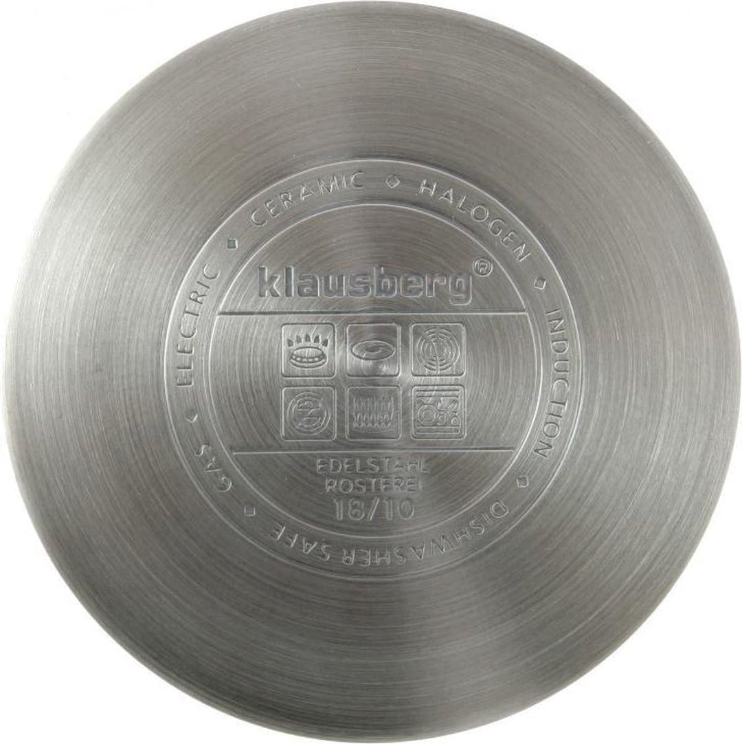 Flacher Topf mit Deckel in vielen Grössen Kochtopf Töpfe Induktion Edelstahl Klausberg (4.5L) 4,6l,