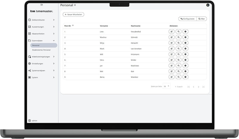 Timemaster WEB digitales Zeiterfassungssystem, Lizenzerweiterung für 10 weitere Mitarbeiter für die
