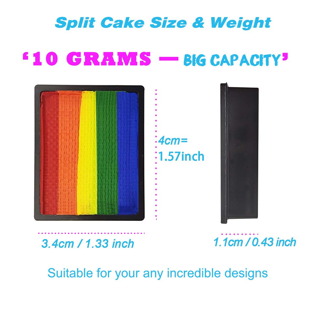 Bowitzki Professionelles Schminkset für Kinder und Erwachsene, 12 x 10 g, Schminkset mit Schablone,
