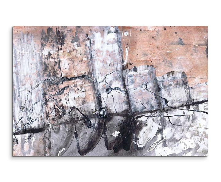 Paul Sinus Art 80x60cm Fotoleinwand Leinwanddruck Kunstdruck Wandbild schwarz grau beige weiss