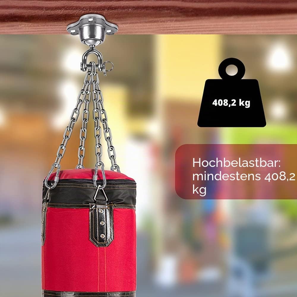 SELEWARE Schwerer Boxsackhalterung, Boxsack, Deckenhalterung, geräuschloser Ball, Drehgelenk für Box