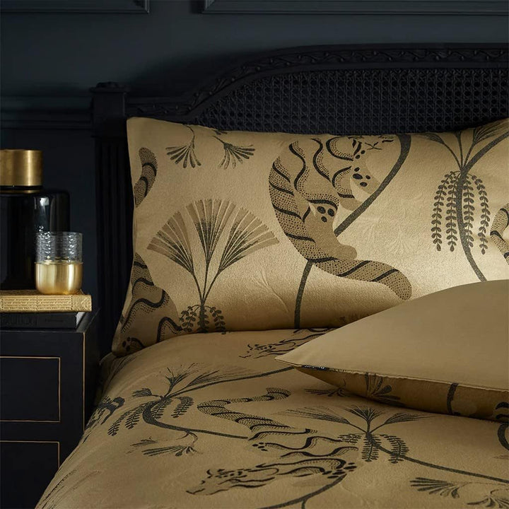 Paoletti Moondusk Jacquard-Bettbezug-Set, Gold, Einzelbett Einzelbett Gold, Einzelbett Gold