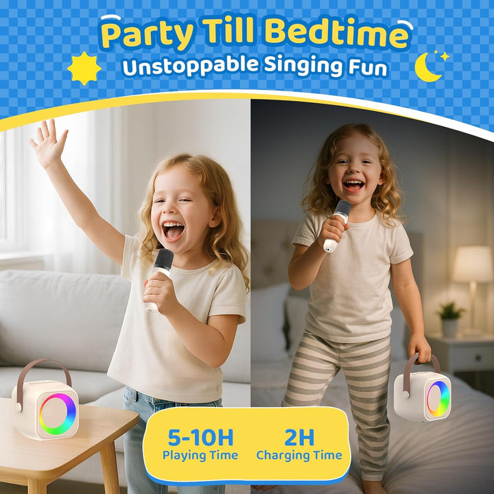 Jeefu Karaoke Maschine Kinder mit 2 Mikrofonen, Spielzeug für 3-12 Jahre alte Mädchen Geschenke, Min