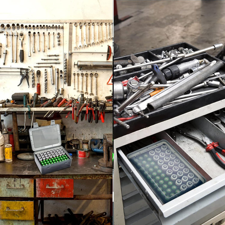FULLCASE Batteriebox Batterie Aufbewahrungs Organizer für 54 AAA AA Batterien, Batterien aufbewahrun