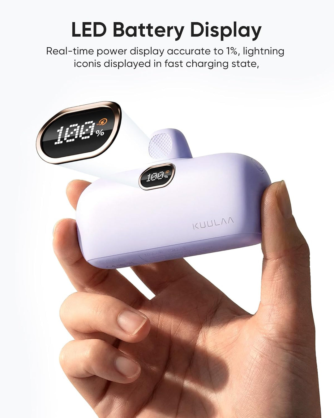 Kuulaa Power Bank 5000mAh, Mini Power Bank Powerbank Schnellladung Kleiner Süsser Akkupack Kompatibe
