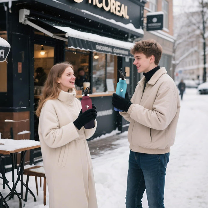 Trinkflasche, 750 ML BPA-Frei, Thermosflasche, Auslaufsichere Isolierflasche Doppelwandig, Wasserfla