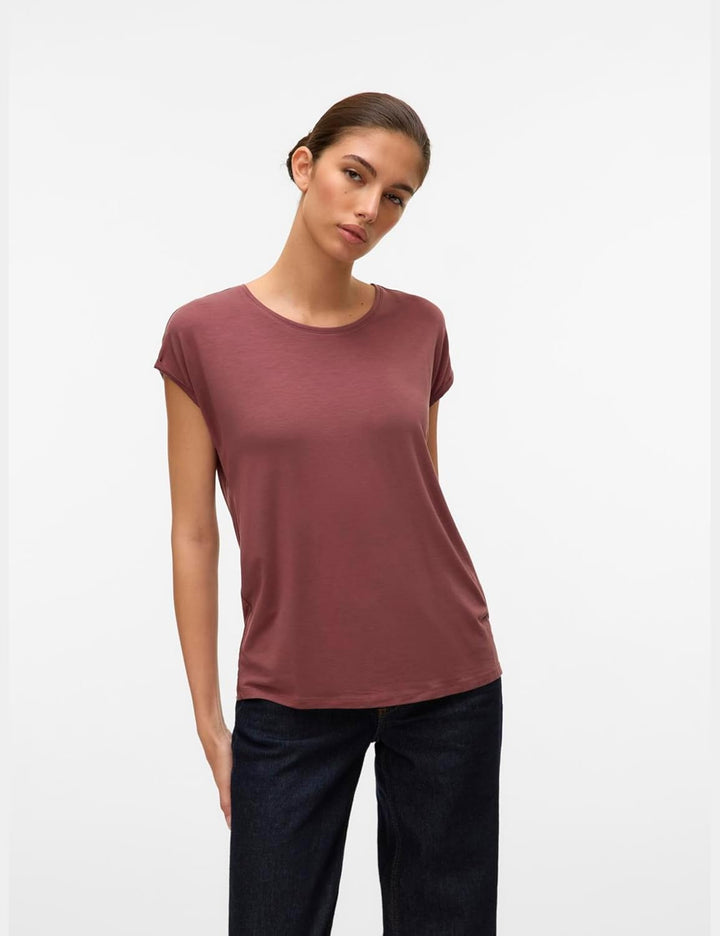VERO MODA Damen VMAVA PLAIN SS TOP GAJRS NOOS XL Rose Brown, XL Rose Brown