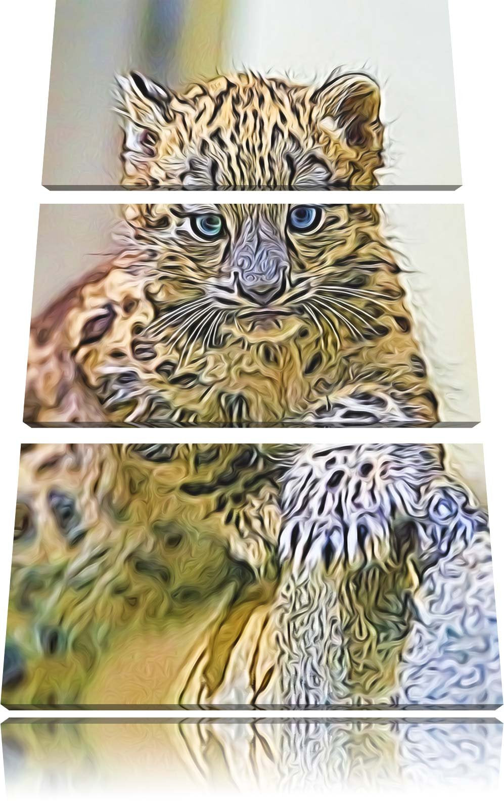 Leopardenjunges beim Klettern Spezial 3-Teiler Leinwandbild 120x80 Bild auf Leinwand, XXL riesige Bi