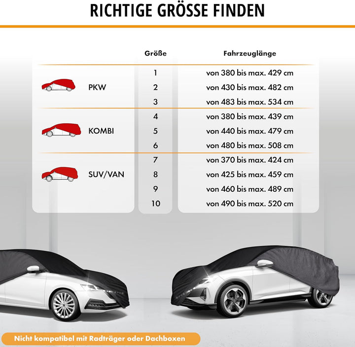 CarComfort Autoplane Indoor, atmungsaktive Autoabdeckung für Innenbereich, lackschonende Auto Abdeck