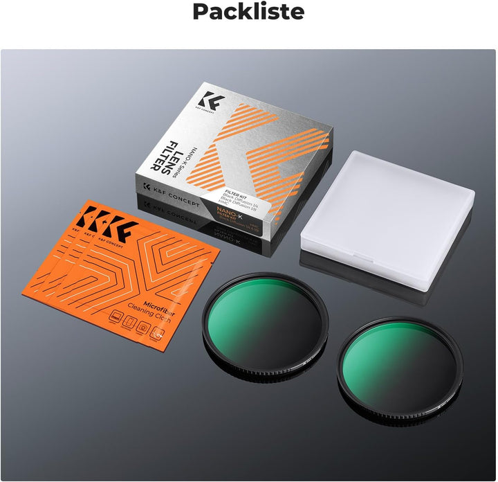K&F Concept Nano-K Serie Black-Mist 1/4 Filter Filter & Black-Mist 1/8 Filter，72mm Black Promist Fil