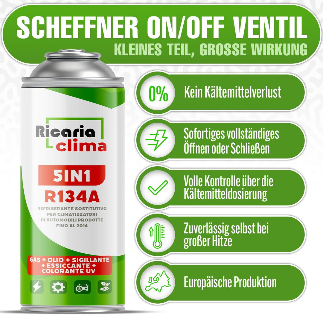 5in1 - Kältemittel R134a x 2, 235 g für Auto Klimaanlage mit Öl, Dichtungsmittel, UV-Farbstoff, Troc