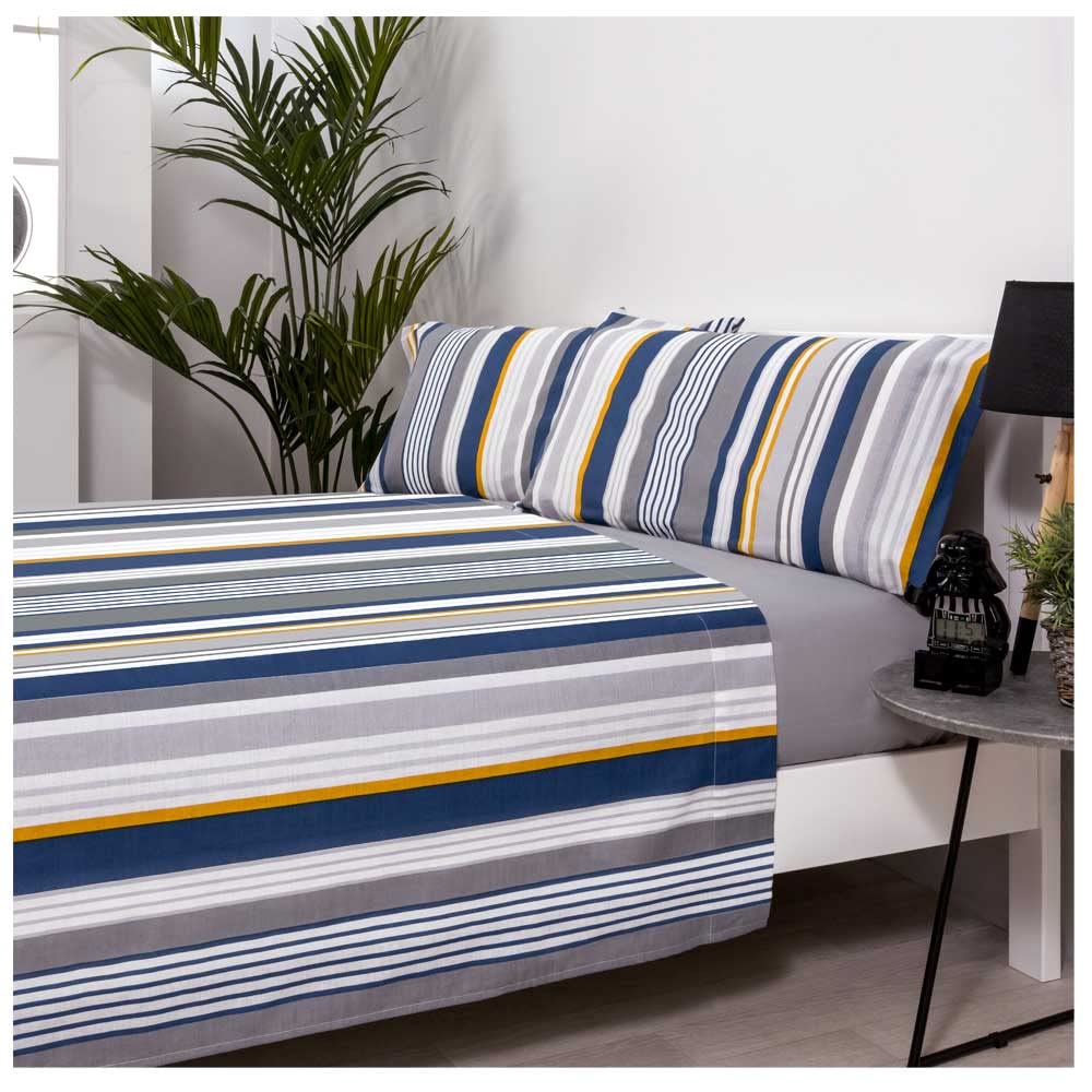 COTTON ARTean ORISOL Bettwäsche-Set, Weiss und Grau, 50 % Baumwolle, 50 % Polyester, Weiss und Grau,