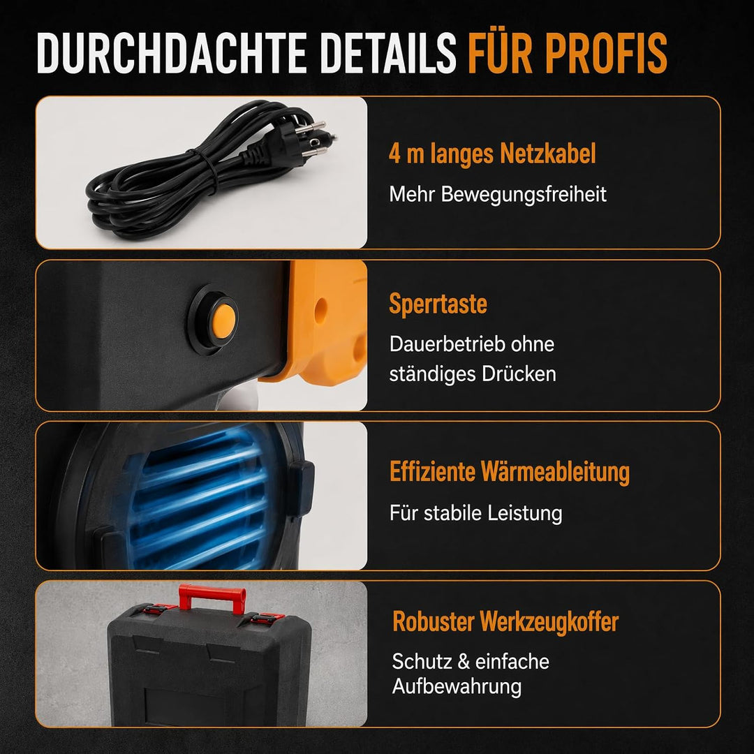 Tapetenentferner Maschine Elektrisch, 1200W Mauerfräse mit Absaugung, 26 Klingen, 4000U/min 1-4mm Ho
