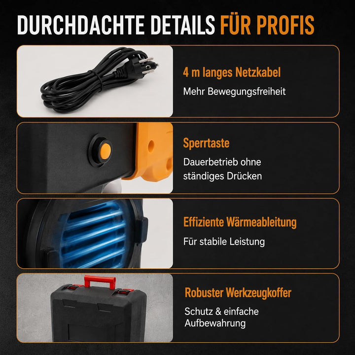 Tapetenentferner Maschine Elektrisch, 1200W Mauerfräse mit Absaugung, 26 Klingen, 4000U/min 1-4mm Ho