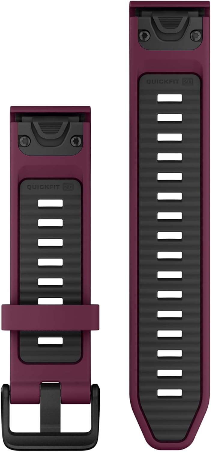 Garmin QuickFit, 20 mm Merlot/Graphit-Silikonband Merlot/Graphit 20 mm Einfarbig, Merlot/Graphit 20
