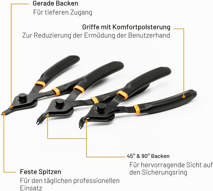GEARWRENCH 3495 Convertible Sprengringzangen-Set, feste Spitze, 12-teilig