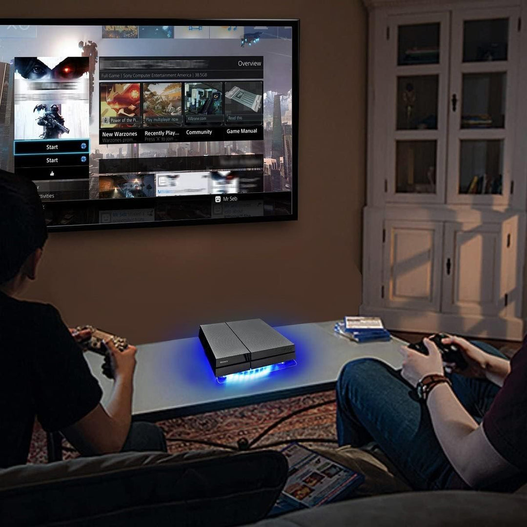 WOWLED USB RGB LED PS4 Kühler Kühlung Fan Pad Stand Zubehör mit Wireless Remote Controller für PS4 P