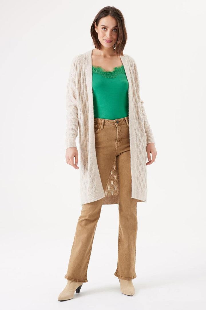 GARCIA Damen StrickjackeI30052-2542-XS M Sand Melee, M Sand Melee