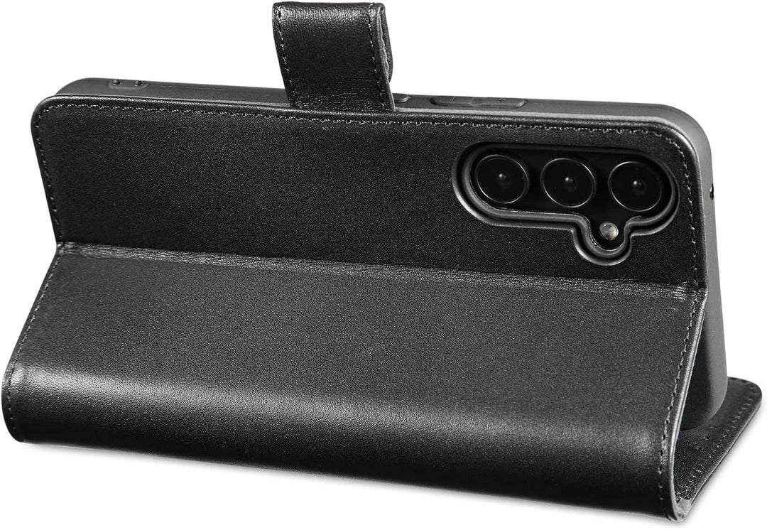 LENSUN Echtleder Hülle für Samsung Galaxy A54, Handyhülle [Echtes Leder] [Magnetverschluss] Handytas