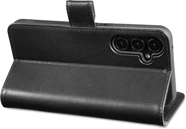 LENSUN Echtleder Hülle für Samsung Galaxy A54, Handyhülle [Echtes Leder] [Magnetverschluss] Handytas