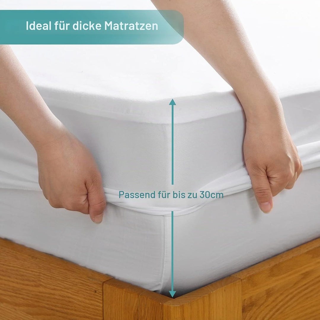 Bedecor Matratzenschoner Wasserdicht Wasserundurchlässige Matratzenauflage Molton 100x200 cm 100x200