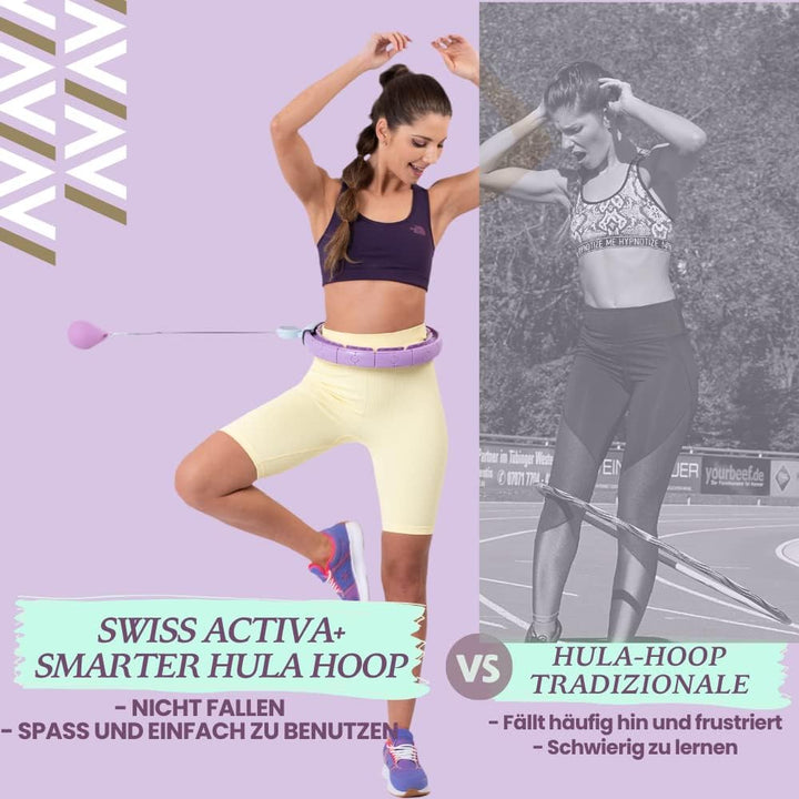 Swiss Activa+ Smart Hula Hoop mit Zähler- Hula Hoop der Nicht runter fällt - Smart Hula Hoop Reifen