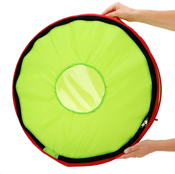 com-four® Aufbewahrungstasche XL mit Sichtfenster - grosse Schutzhülle für Kränze mit Tragegriff und