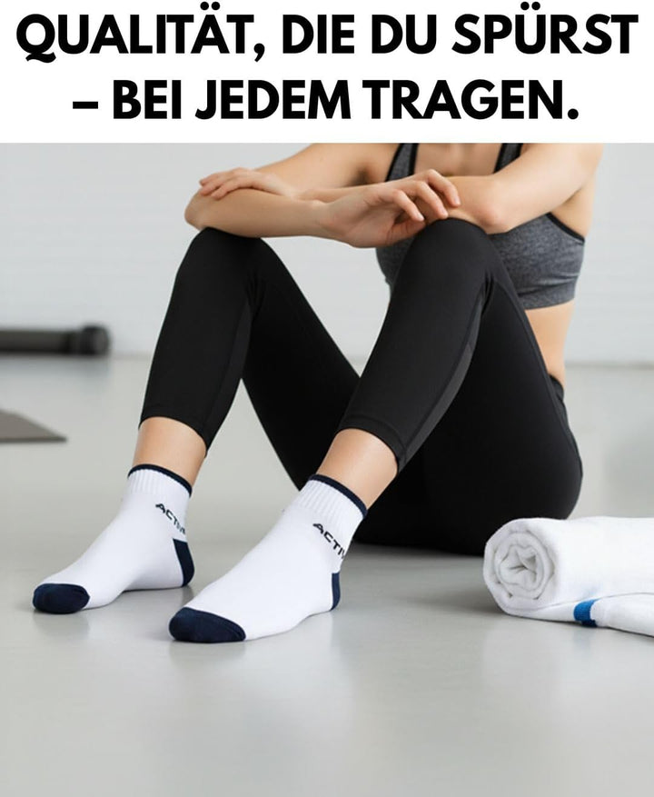 Sneaker Socken Quarter Sportsocken Herren & Damen (6 oder 12 Paar) Gepolstert mit Frotteesohle - Atm