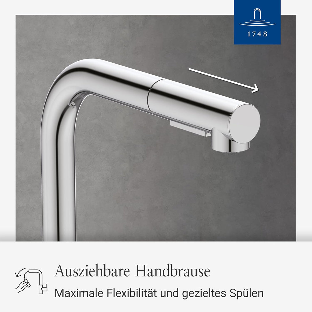 Villeroy &amp; Boch Variaro Küchenarmatur, Armatur Küche, 306 mm Auslaufhöhe, 360° schwenkbarer Auslauf,